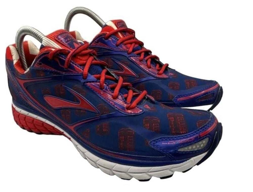 Brooks Ghost 7 Ltd. Edition London Marathon Running Shoes Blue Red